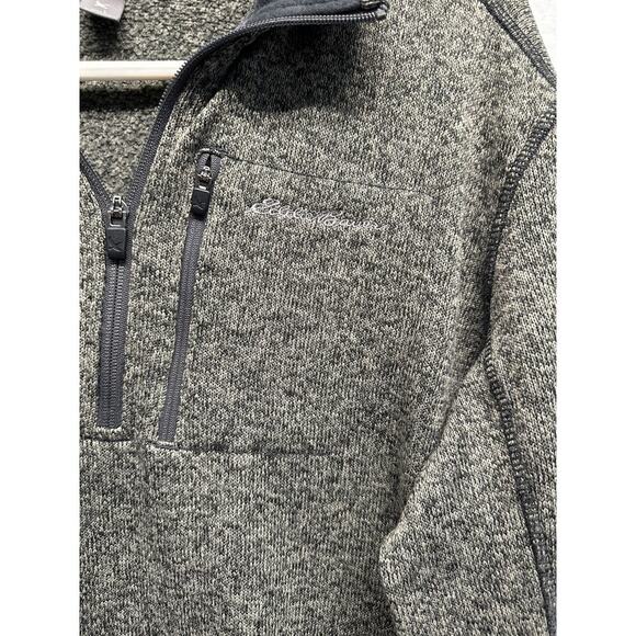 Eddie Bauer Men’s Sherpa Fleece 1/4 Zip Pullover Sweater Heather Gray Size Large - Picture 3 of 10